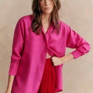 Sezane Fuchsia Maxence Shirt, Size 40